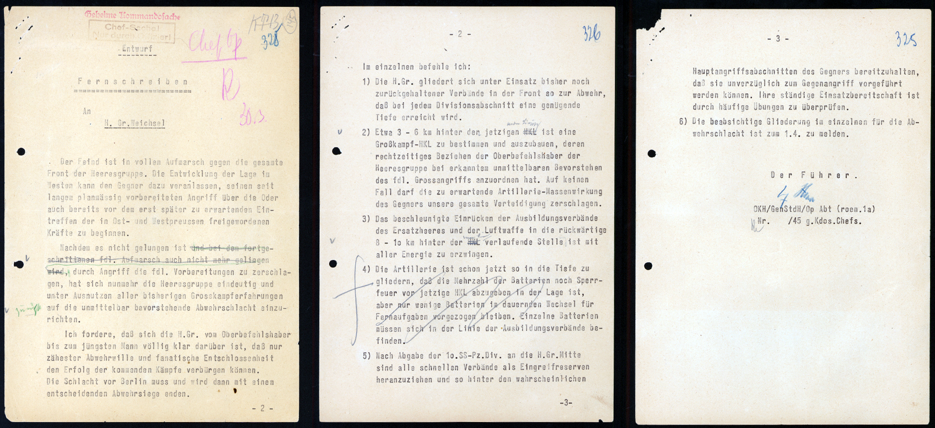 Hitler orders to the army that only the toughest resistance and fanatic determination can guarantee the success of the coming battle. The forces liberated in east and west Prussia will arrive and give orders for the final defense in Berlin. Hitler orders to the army that only the toughest resistance and fanatic determination can guarantee the success of the coming battle. The forces liberated in east and west Prussia will arrive and give orders for the final defense in Berlin.